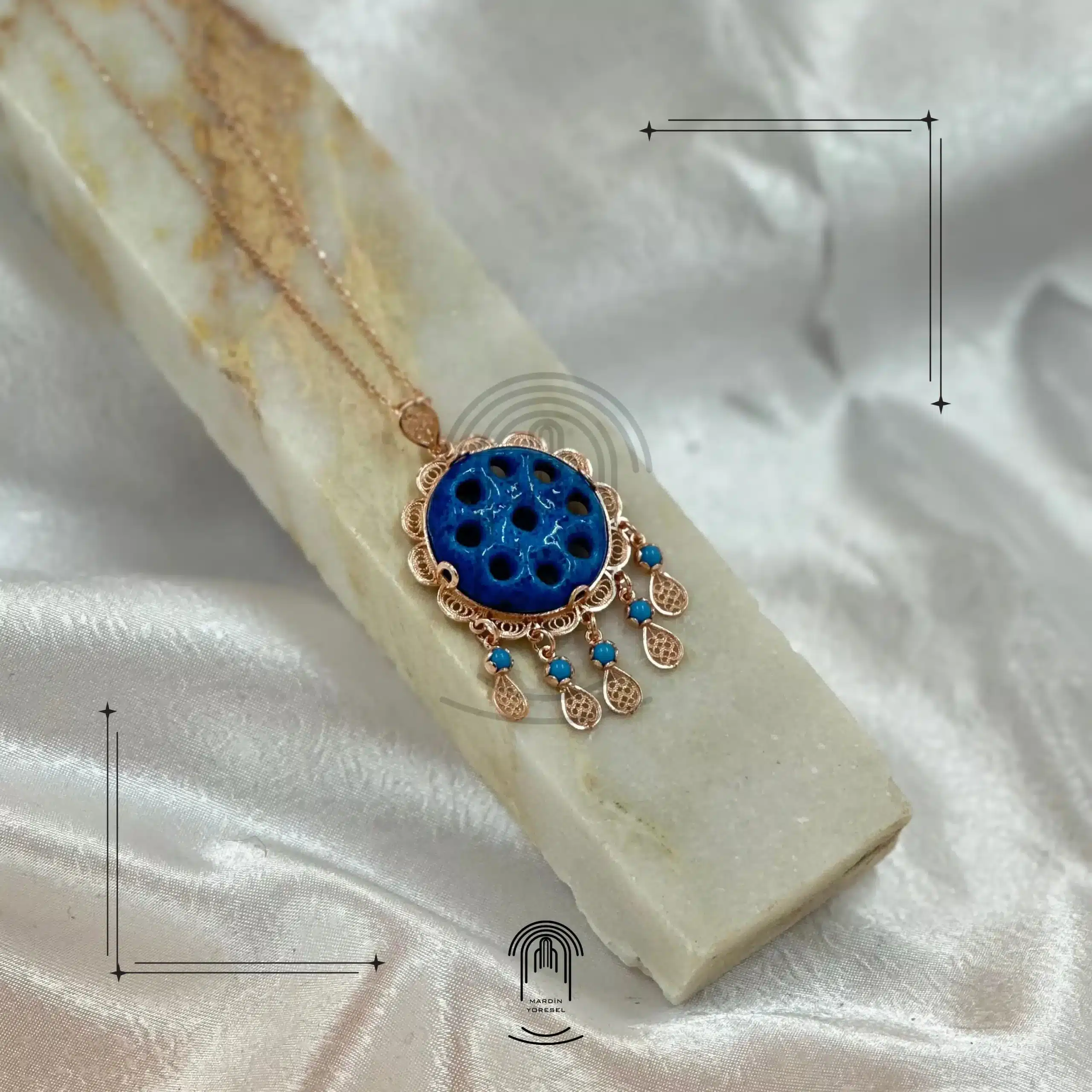 mardin nazar boncuğu 9 gözlü rosegold Rose Göz - 9 Gözlü Nazar Boncuğu Kolyesi | El Yapımı Kolye 🌿 - Görsel 1